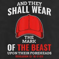 Funny Anti Trump Mark Of The Beast Red Hat Golf Towel