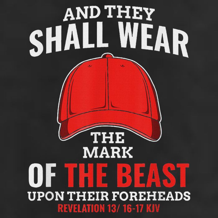 Funny Anti Trump Mark Of The Beast Red Hat Golf Towel