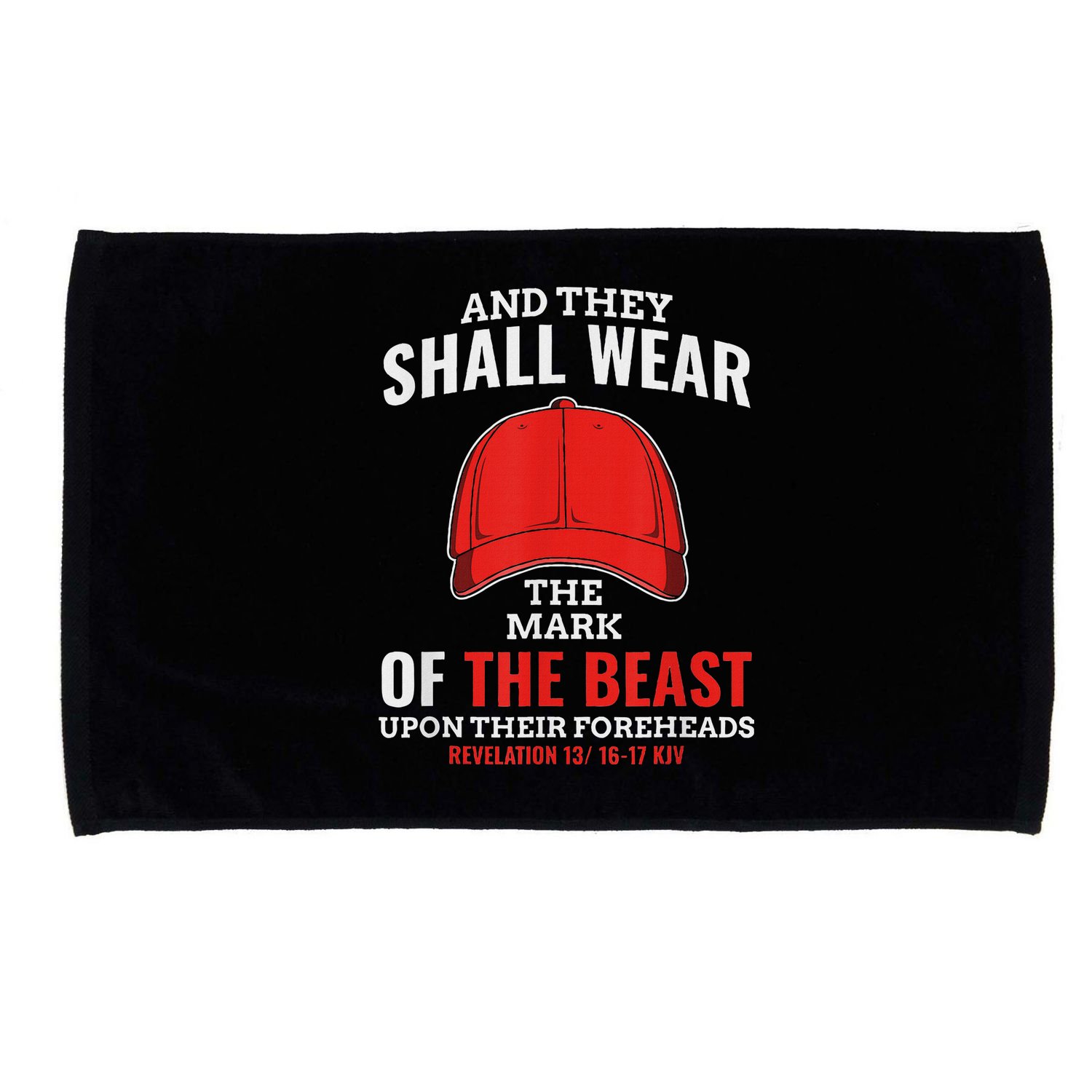 Funny Anti Trump Mark Of The Beast Red Hat Microfiber Hand Towel