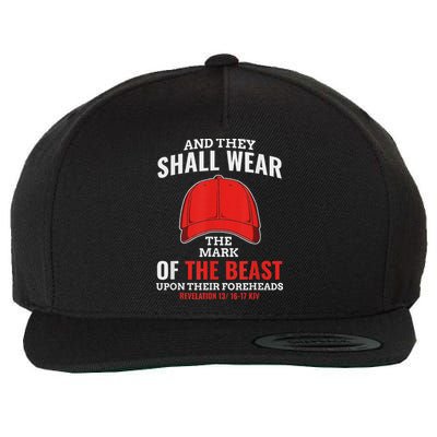 Funny Anti Trump Mark Of The Beast Red Hat Wool Snapback Cap