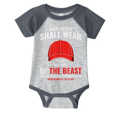 Funny Anti Trump Mark Of The Beast Red Hat Infant Baby Jersey Bodysuit
