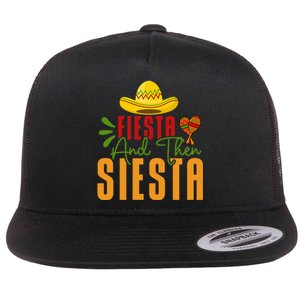 Fiesta And Then Siesta Cinco De Mayo Costume Essential Flat Bill Trucker Hat