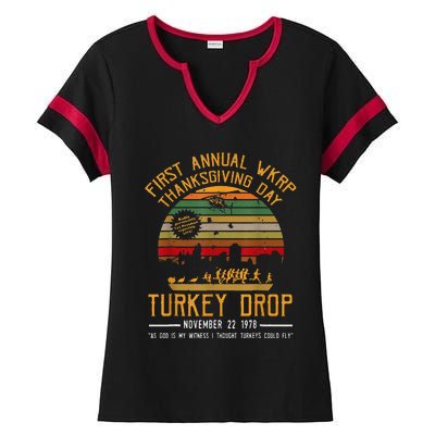 First Annual Thanksgiving Day Turkey Drop 22nd November Retr Ladies Halftime Notch Neck Tee