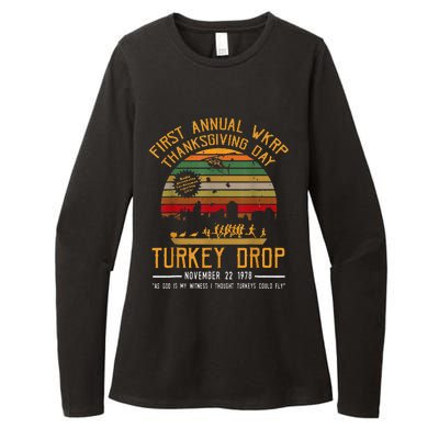 First Annual Thanksgiving Day Turkey Drop 22nd November Retr Womens CVC Long Sleeve Shirt