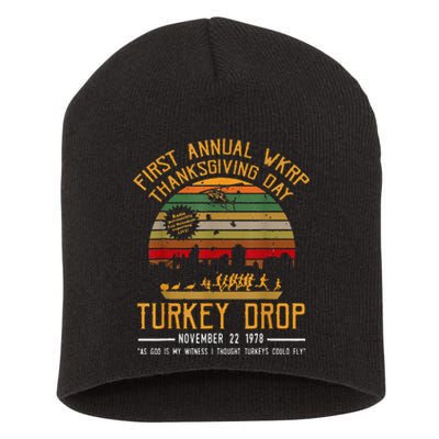 First Annual Thanksgiving Day Turkey Drop 22nd November Retr Short Acrylic Beanie