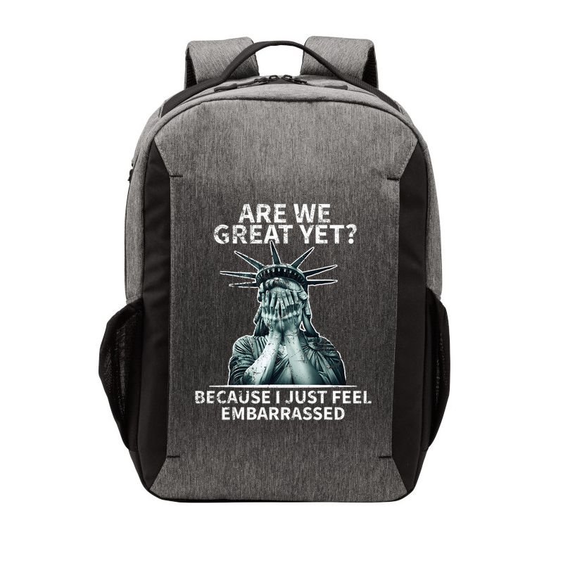 Funny Anti Trump Are We Great Yet Statue Of Liberty Politics T-Shirt Vector Backpack