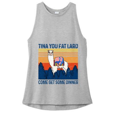 Funny Alpaca Tina You Fat Lard Come And Get Some Dinner Ladies PosiCharge Tri-Blend Wicking Tank