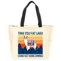 Funny Alpaca Tina You Fat Lard Come And Get Some Dinner Zip Tote Bag
