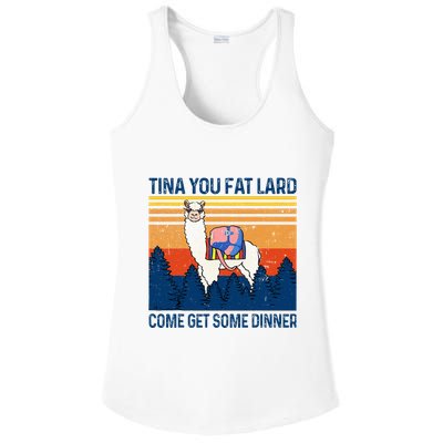 Funny Alpaca Tina You Fat Lard Come And Get Some Dinner Ladies PosiCharge Competitor Racerback Tank