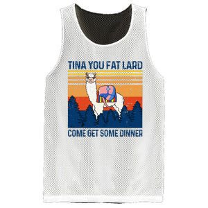 Funny Alpaca Tina You Fat Lard Come And Get Some Dinner Mesh Reversible Basketball Jersey Tank