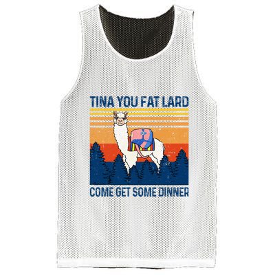 Funny Alpaca Tina You Fat Lard Come And Get Some Dinner Mesh Reversible Basketball Jersey Tank