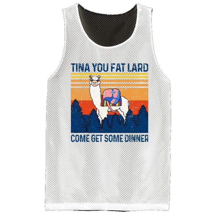 Funny Alpaca Tina You Fat Lard Come And Get Some Dinner Mesh Reversible Basketball Jersey Tank