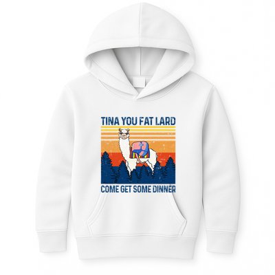 Funny Alpaca Tina You Fat Lard Come And Get Some Dinner Kids Hoodie