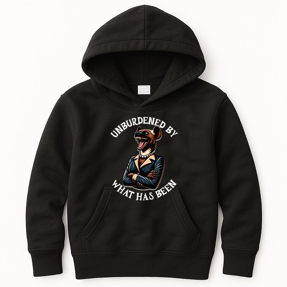 Funny Antikamala The Hyena With Famous Unburdened Quote Kids Hoodie
