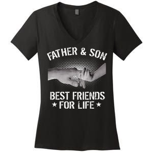 Father & Son Best Friends For Life Women's V-Neck T-Shirt