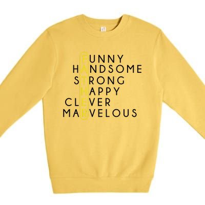 Father Acronym Fathers Day Premium Crewneck Sweatshirt