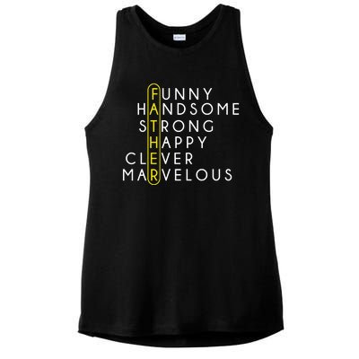 Father Acronym Fathers Day Ladies PosiCharge Tri-Blend Wicking Tank