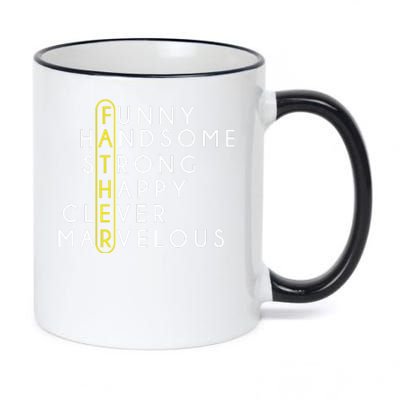 Father Acronym Fathers Day 11oz Black Color Changing Mug