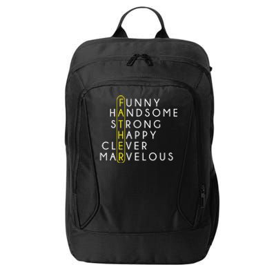 Father Acronym Fathers Day City Backpack