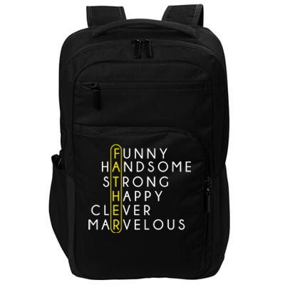 Father Acronym Fathers Day Impact Tech Backpack