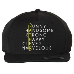 Father Acronym Fathers Day Wool Snapback Cap