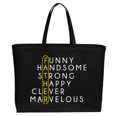 Father Acronym Fathers Day Cotton Canvas Jumbo Tote