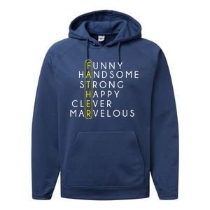 Father Acronym Fathers Day Performance Fleece Hoodie