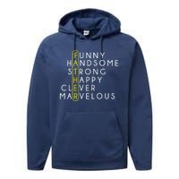 Father Acronym Fathers Day Performance Fleece Hoodie