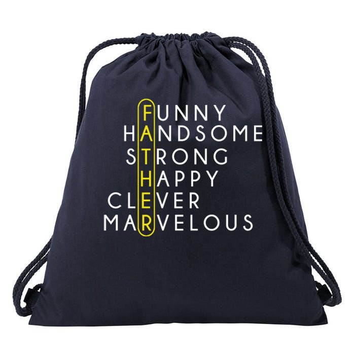 Father Acronym Fathers Day Drawstring Bag