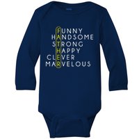 Father Acronym Fathers Day Baby Long Sleeve Bodysuit