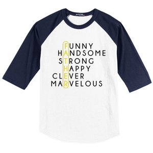 Father Acronym Fathers Day Baseball Sleeve Shirt