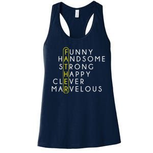 Father Acronym Fathers Day Women's Racerback Tank