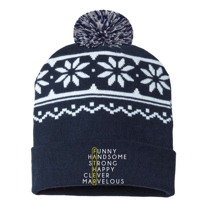 Father Acronym Fathers Day USA-Made Snowflake Beanie