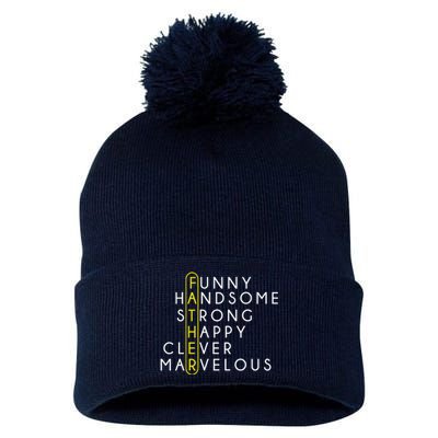 Father Acronym Fathers Day Pom Pom 12in Knit Beanie