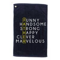 Father Acronym Fathers Day Platinum Collection Golf Towel