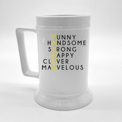 Father Acronym Fathers Day Beer Stein