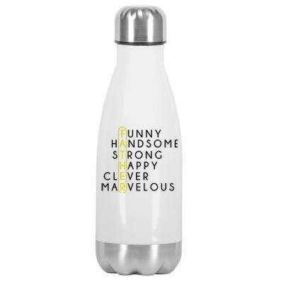 Father Acronym Fathers Day Stainless Steel Insulated Water Bottle