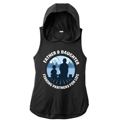 Father And Daughter Fishing Partners Ladies PosiCharge Tri-Blend Wicking Draft Hoodie Tank