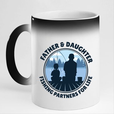 Father And Daughter Fishing Partners 11oz Black Color Changing Mug