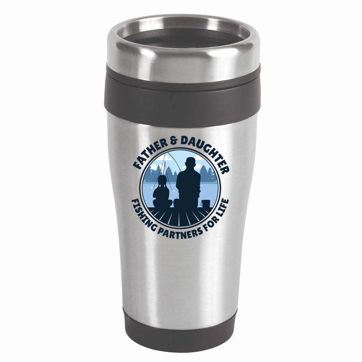 Father And Daughter Fishing Partners 16oz Travel Tumbler