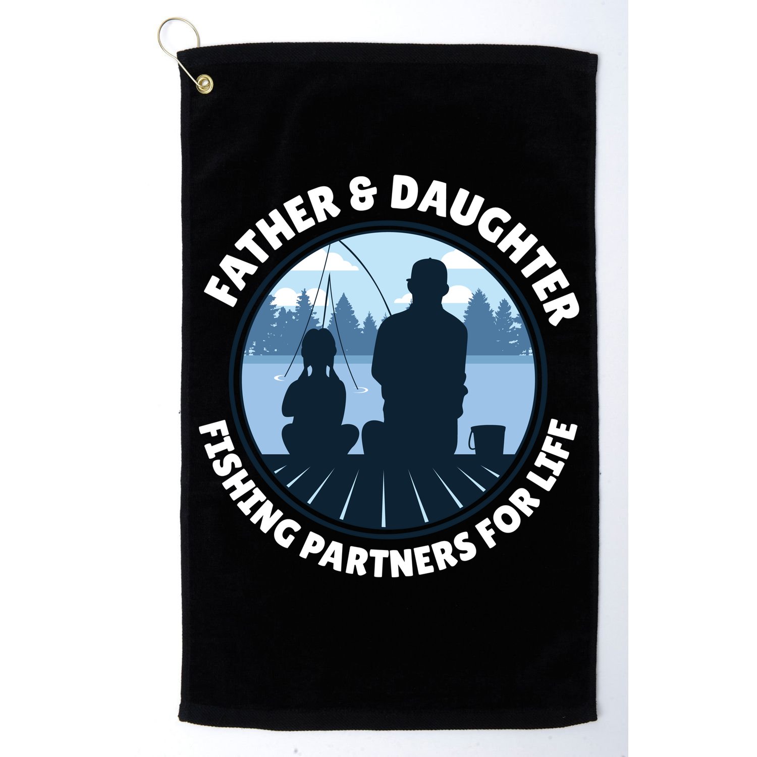 Father And Daughter Fishing Partners Golf Towel
