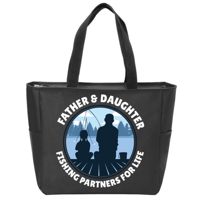 Father And Daughter Fishing Partners Zip Tote Bag