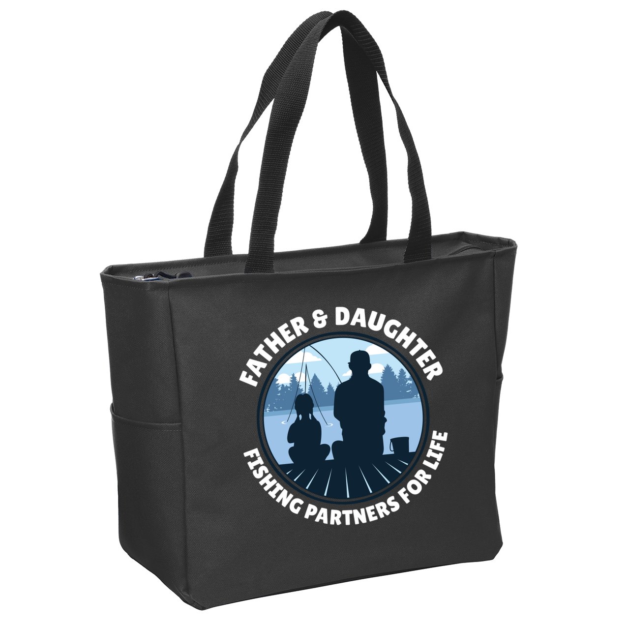 Father And Daughter Fishing Partners Zip Tote Bag