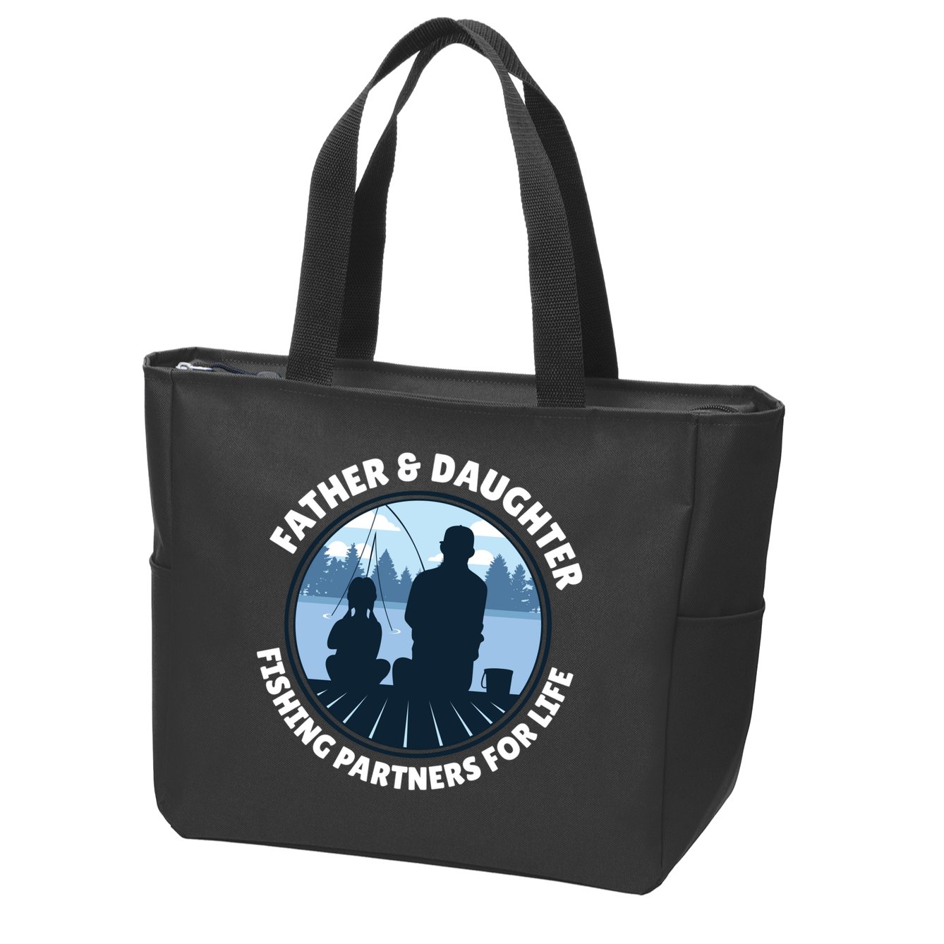 Father And Daughter Fishing Partners Zip Tote Bag