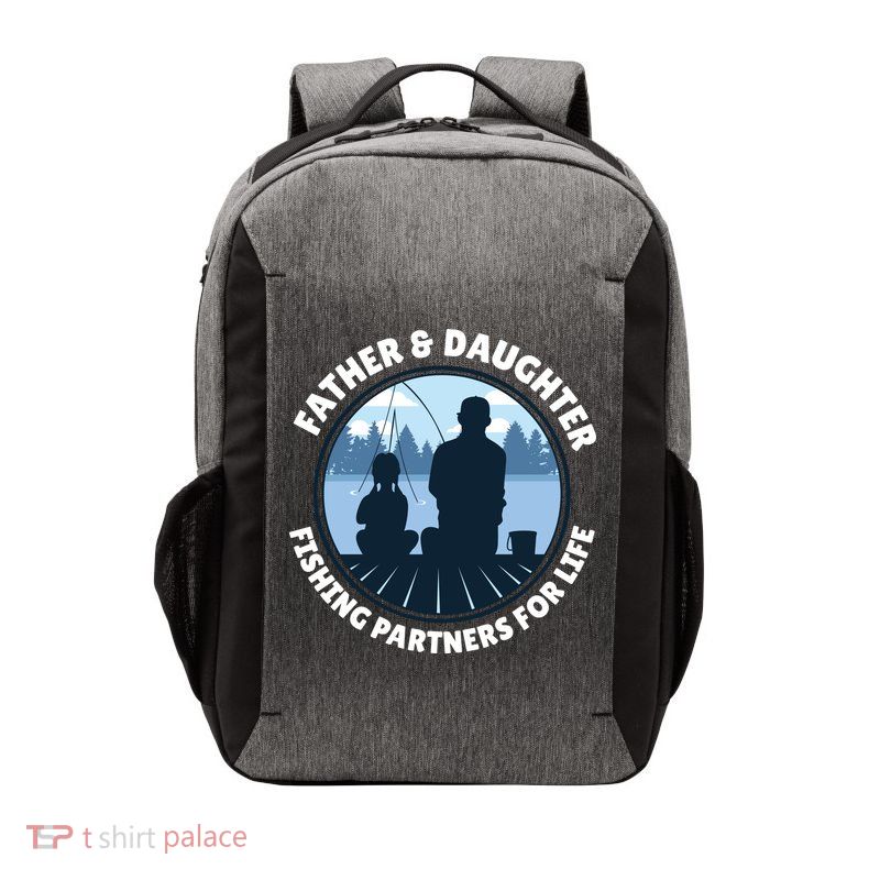 Father And Daughter Fishing Partners Vector Backpack