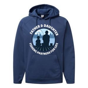 Father And Daughter Fishing Partners Performance Fleece Hoodie