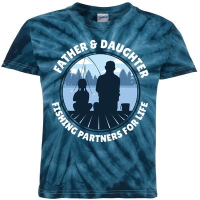 Father And Daughter Fishing Partners Kids Tie-Dye T-Shirt