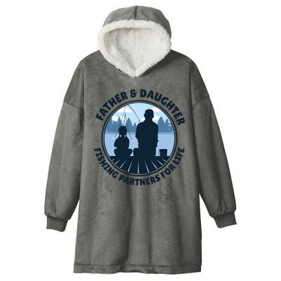 Father And Daughter Fishing Partners Hooded Wearable Blanket