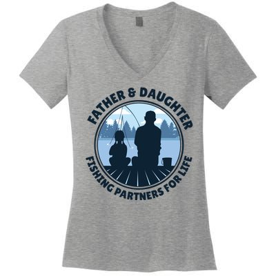 Father And Daughter Fishing Partners Women's V-Neck T-Shirt