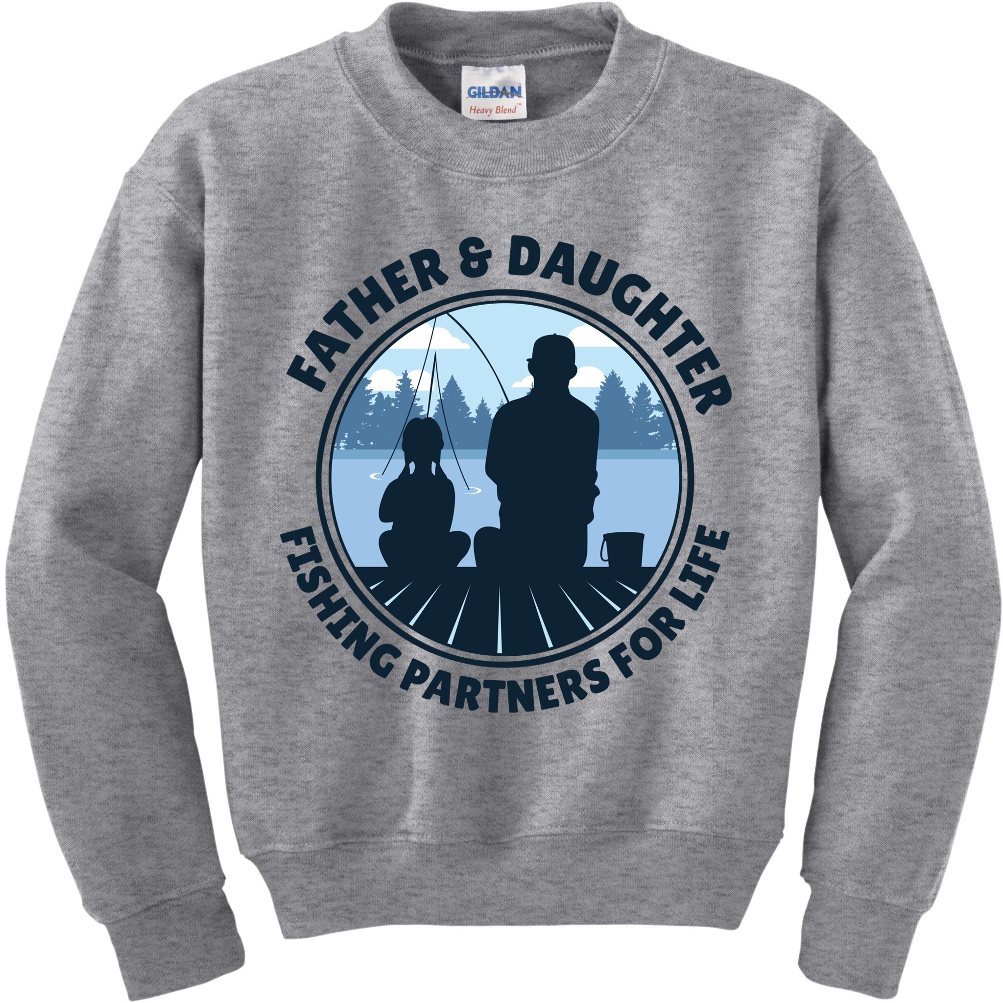 Father And Daughter Fishing Partners Kids Sweatshirt